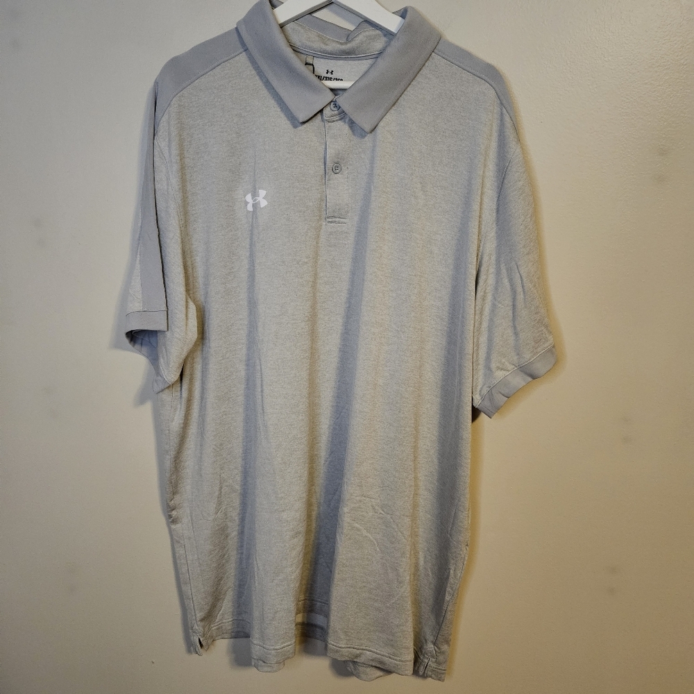 NWT Under Armour Men’s Team Trophy Polo Light Gray Business Casual Golf 3XL - Picture 12 of 12
